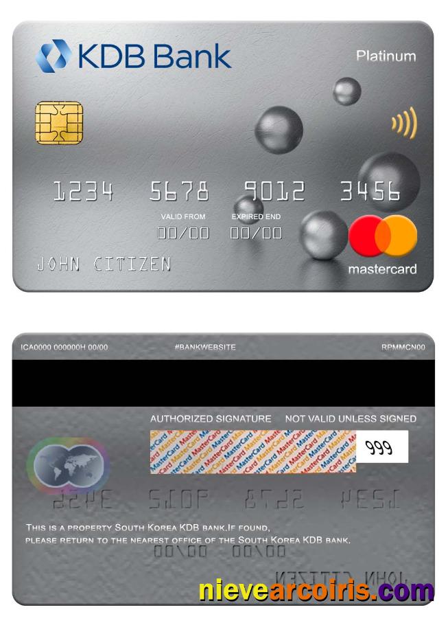 South Korea KDB bank mastercard platinum